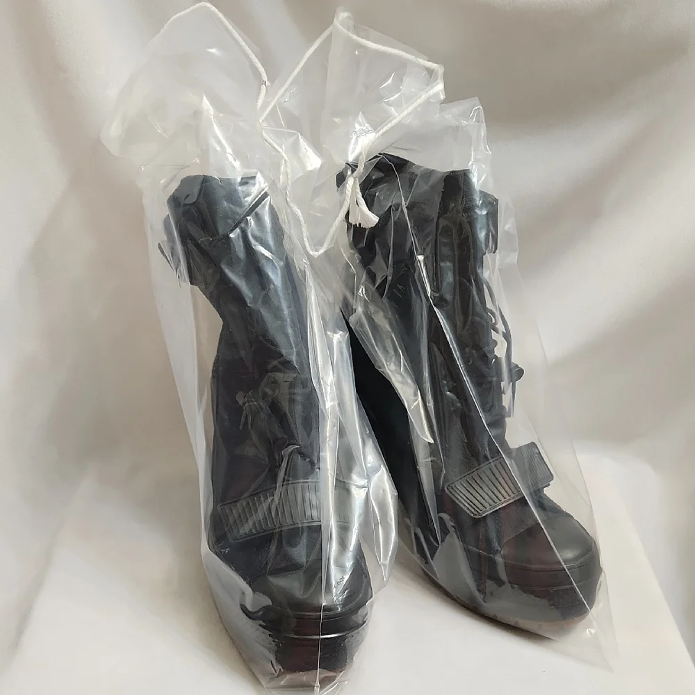 Converse CTAS GR82 Extra High Black Velcro Platform Heeled Boots (W Size 8.5)
